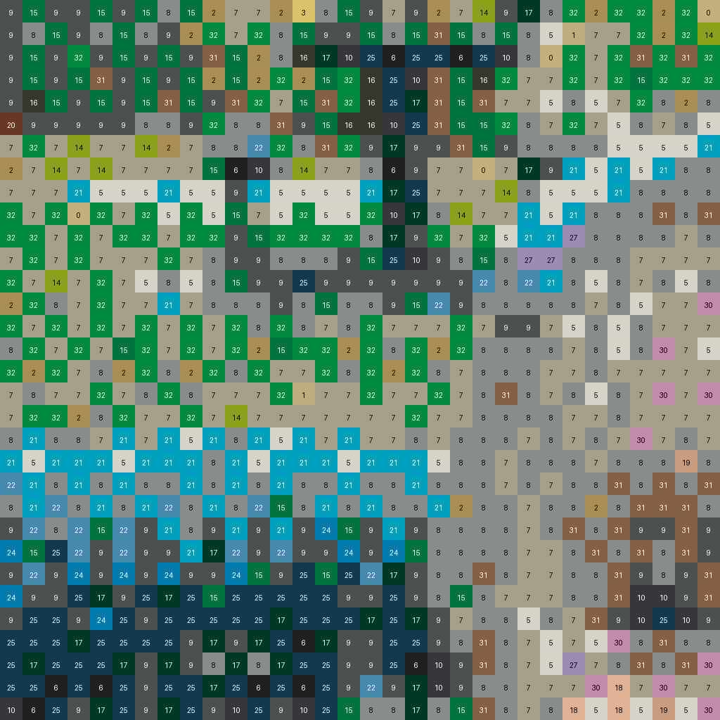 A construction plan for one of the 32x32 base plates